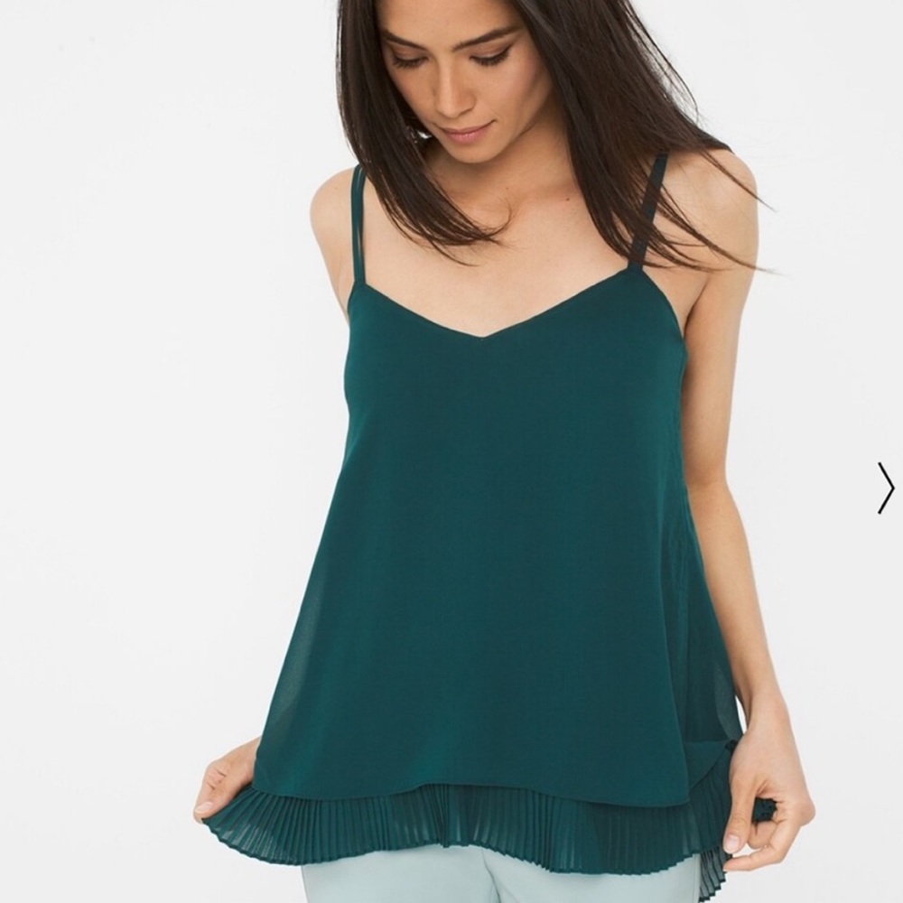 WHBM Pleated, Layered Cami Top